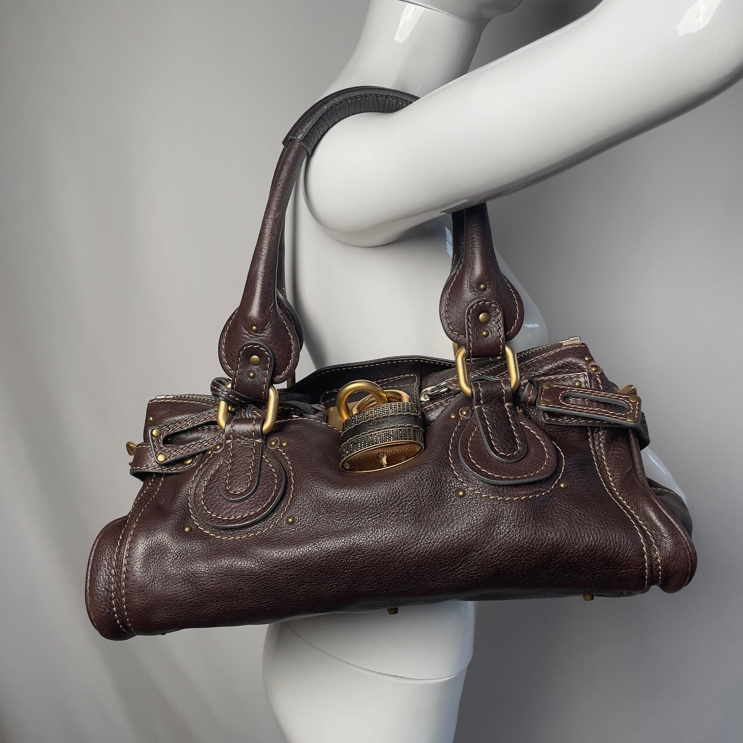 🔥 Pre-owned CHLOÉ 2011 brown paddington bag Swarovski 🔥