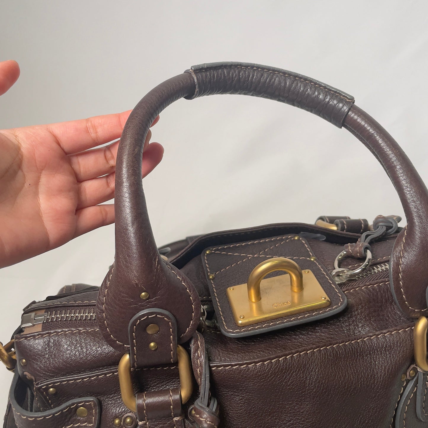 🔥 Pre-owned CHLOÉ 2011 brown paddington bag Swarovski 🔥