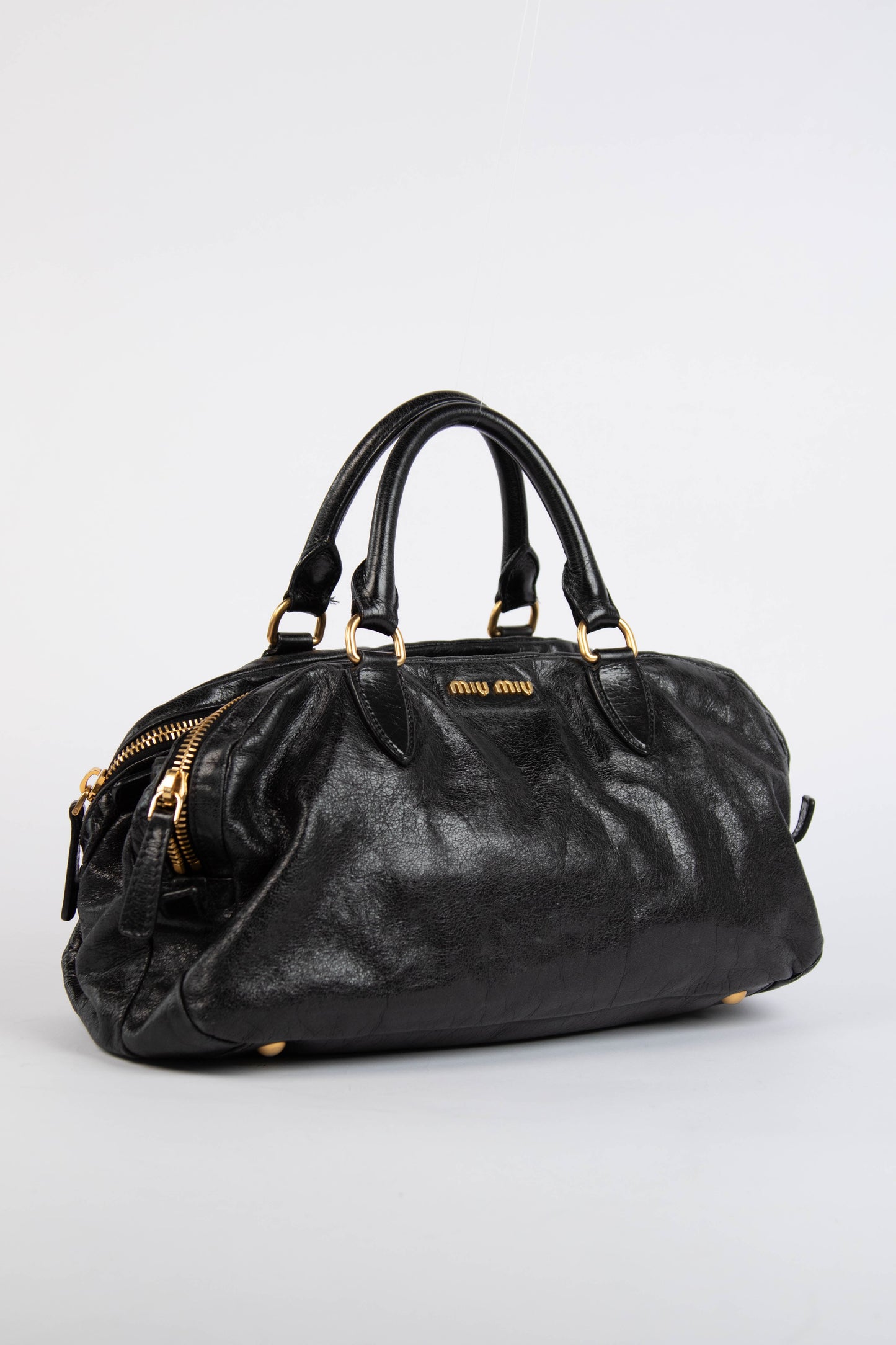 🔥 Pre-owned 2000s Miu Miu Black Leather Shoulder Bag 🔥