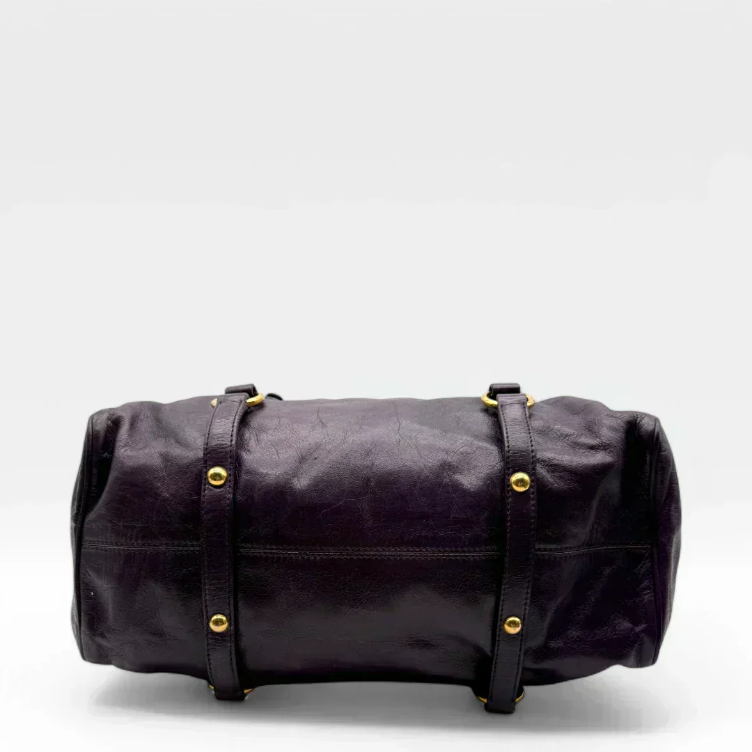 🔥 Pre-owned Miu Miu handbag Vitello Satchel purple 🔥