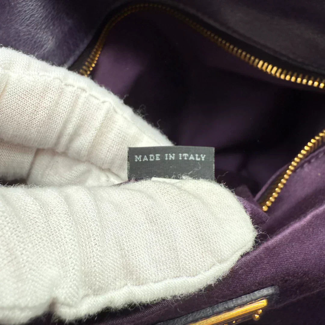 🔥 Pre-owned Miu Miu handbag Vitello Satchel purple 🔥